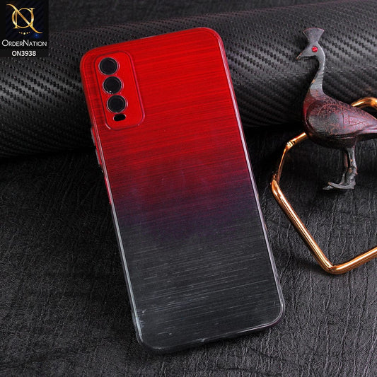 Vivo Y20i Cover - Design 4 - New Rainbow Style Soft Silicone Borders Clear Back Case With Electroplating Camera Ring