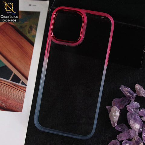 iPhone 12 Pro Max Cover - Design 5 - New Rainbow Style Soft Silicone Borders Clear Back Case With Electroplating Camera Ring