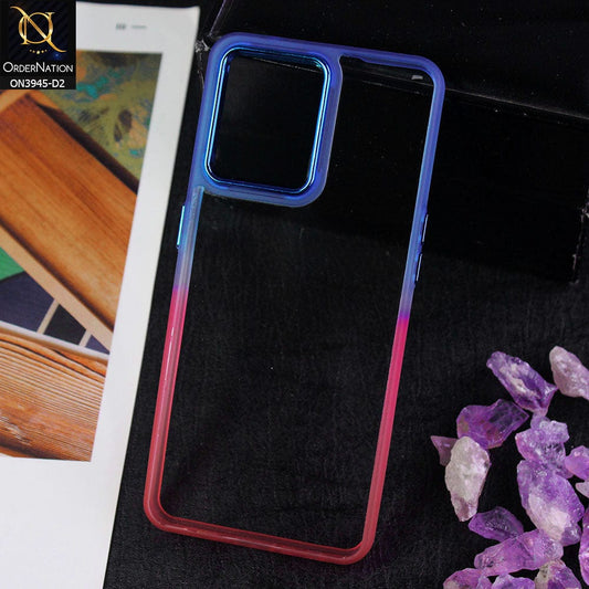 Oppo F21 Pro 4G Cover - Design 2 - New Rainbow Style Soft Silicone Borders Clear Back Case With Electroplating Camera Ring