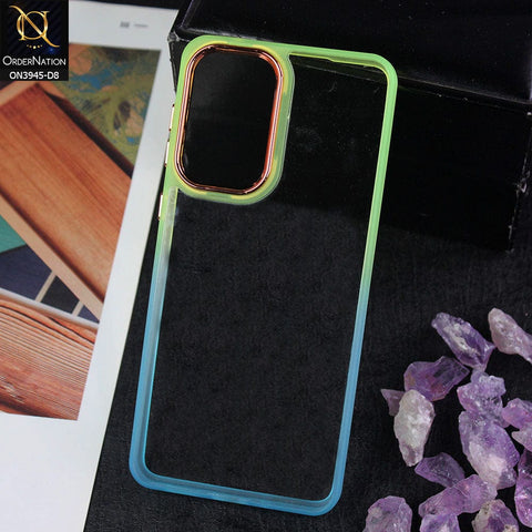 Samsung Galaxy A33 5G Cover - Design 8 - New Rainbow Style Soft Silicone Borders Clear Back Case With Electroplating Camera Ring
