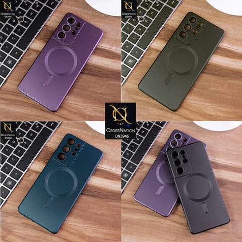 Samsung Galaxy S23 Ultra 5G Cover - Green - New Premium Durable Flex-Fit Protective MagSafe Case With Camera Lense Protection ( MagSafe Notification Enabled )