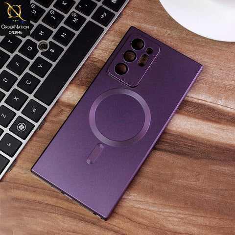 Samsung Galaxy Note 20 Ultra Cover - Purple - New Premium Durable Flex-Fit Protective MagSafe Case With Camera Lense Protection ( MagSafe Notification Enabled )