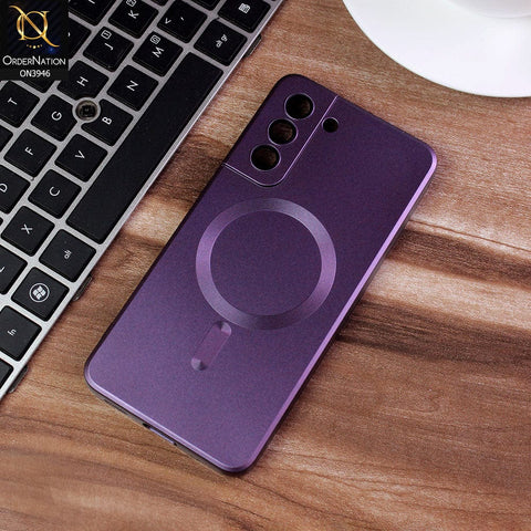 Samsung Galaxy S21 FE 5G Cover - Purple - New Premium Durable Flex-Fit Protective MagSafe Case With Camera Lense Protection ( MagSafe Notification Enabled )