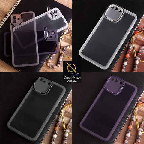 iPhone 8 Plus / 7 Plus Cover - Purple - New Camera Stand Soft Silicone Borders Clear Back Case With Camera Lense Protection