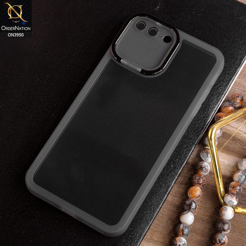 iPhone 8 Plus / 7 Plus Cover - Black - New Camera Stand Soft Silicone Borders Clear Back Case With Camera Lense Protection