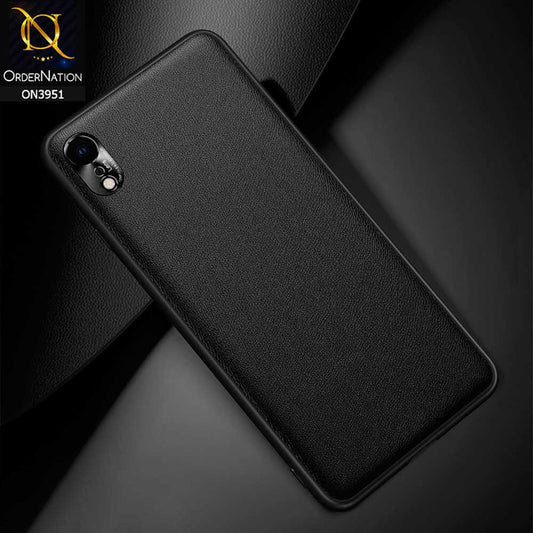 iPhone XR Cover - Black - ONation Classy Leather Series - Minimalistic Classic Textured Pu Leather With Attractive Metallic Camera Protection Soft Borders Case