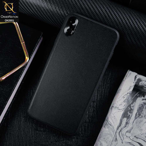 iPhone XS Max Cover - Black - ONation Classy Leather Series - Minimalistic Classic Textured Pu Leather With Attractive Metallic Camera Protection Soft Borders Case