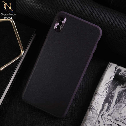 iPhone XS Max Cover - Purple - ONation Classy Leather Series - Minimalistic Classic Textured Pu Leather With Attractive Metallic Camera Protection Soft Borders Case