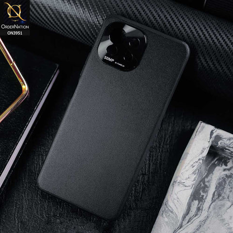 Xiaomi Mi 11 Lite Cover - Black - ONation Classy Leather Series - Minimalistic Classic Textured Pu Leather With Attractive Metallic Camera Protection Soft Borders Case