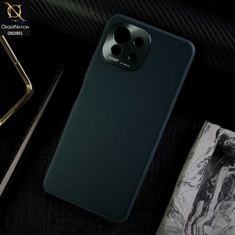 Xiaomi Mi 11 Lite Cover - Green - ONation Classy Leather Series - Minimalistic Classic Textured Pu Leather With Attractive Metallic Camera Protection Soft Borders Case