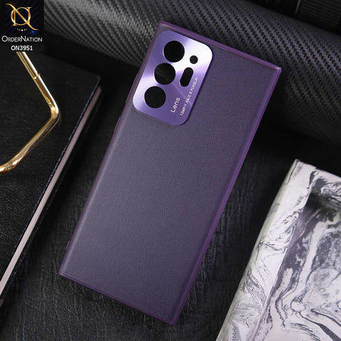Samsung Galaxy Note 20 Cover - Purple - ONation Classy Leather Series - Minimalistic Classic Textured Pu Leather With Attractive Metallic Camera Protection Soft Borders Case