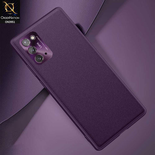 Samsung Galaxy Note 20 Ultra Cover - Purple - ONation Classy Leather Series - Minimalistic Classic Textured Pu Leather With Attractive Metallic Camera Protection Soft Borders Case
