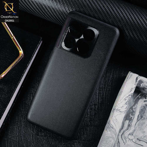 OnePlus 10 Pro Cover - Black - ONation Classy Leather Series - Minimalistic Classic Textured Pu Leather With Attractive Metallic Camera Protection Soft Borders Case