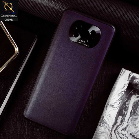 Xiaomi Poco X3  Cover - Purple - ONation Classy Leather Series - Minimalistic Classic Textured Pu Leather With Attractive Metallic Camera Protection Soft Borders Case