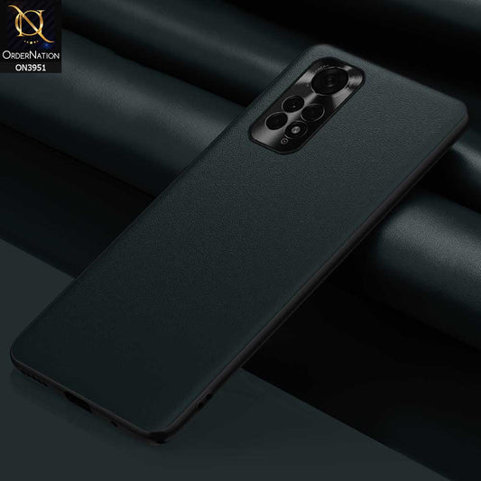 Xiaomi Redmi Note 11 Cover - Green - ONation Classy Leather Series - Minimalistic Classic Textured Pu Leather With Attractive Metallic Camera Protection Soft Borders Case