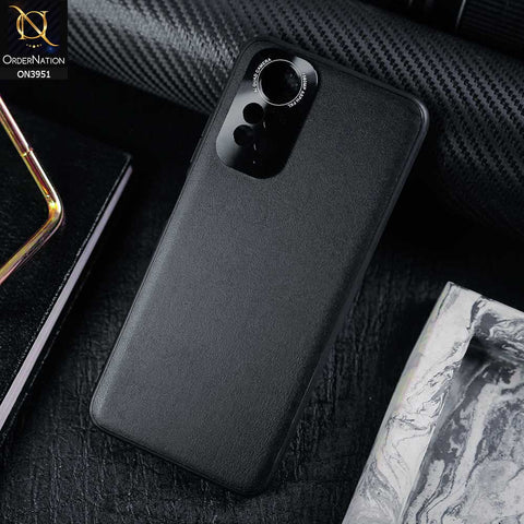 Xiaomi Redmi Note 11 Cover - Black - ONation Classy Leather Series - Minimalistic Classic Textured Pu Leather With Attractive Metallic Camera Protection Soft Borders Case