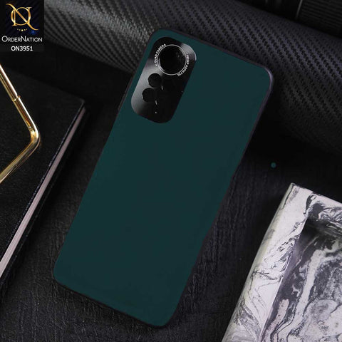 Xiaomi Redmi Note 11 Cover - Green - ONation Classy Leather Series - Minimalistic Classic Textured Pu Leather With Attractive Metallic Camera Protection Soft Borders Case