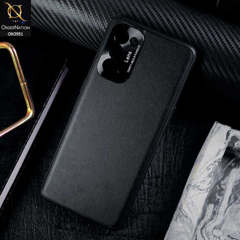 Oppo Find X3 Lite Cover - Black - ONation Classy Leather Series - Minimalistic Classic Textured Pu Leather With Attractive Metallic Camera Protection Soft Borders Case
