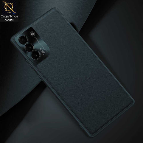 Samsung Galaxy S21 5G Cover - Green - ONation Classy Leather Series - Minimalistic Classic Textured Pu Leather With Attractive Metallic Camera Protection Soft Borders Case