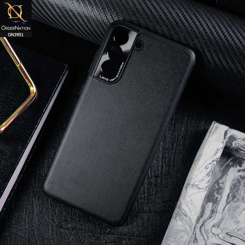 Samsung Galaxy S22 5G Cover - Black - ONation Classy Leather Series - Minimalistic Classic Textured Pu Leather With Attractive Metallic Camera Protection Soft Borders Case