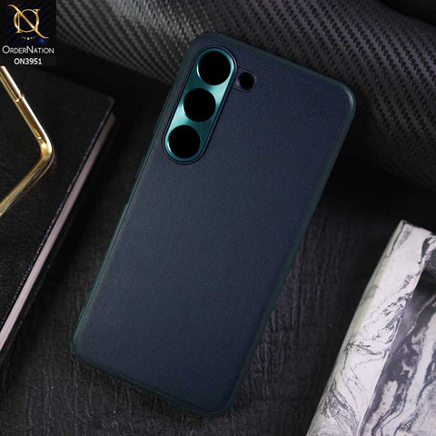 Samsung Galaxy S23 Cover - Green - ONation Classy Leather Series - Minimalistic Classic Textured Pu Leather With Attractive Metallic Camera Protection Soft Borders Case