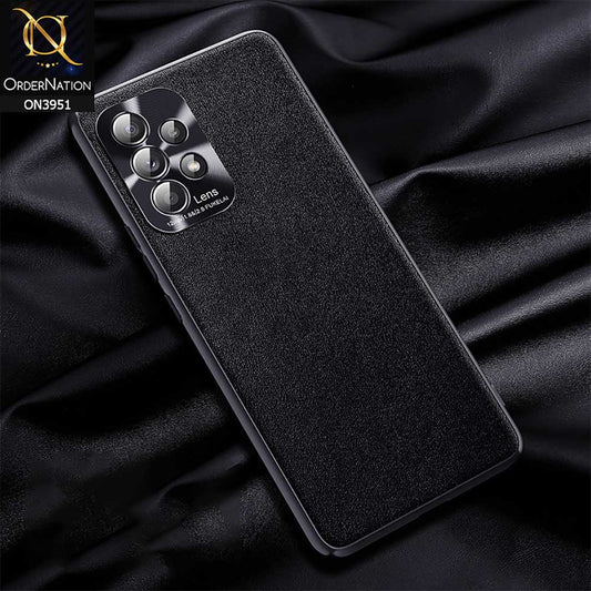 Samsung Galaxy A52 Cover - Black - ONation Classy Leather Series - Minimalistic Classic Textured Pu Leather With Attractive Metallic Camera Protection Soft Borders Case
