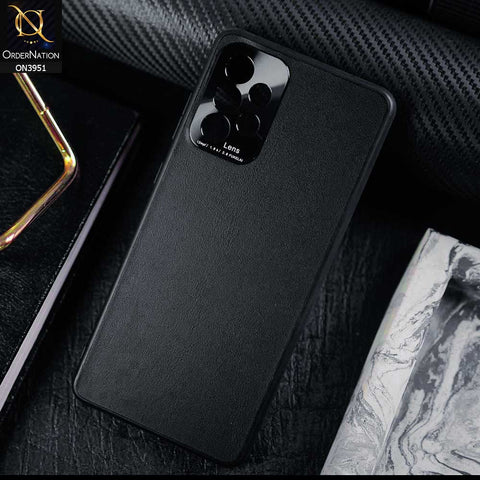 Samsung Galaxy A52 Cover - Black - ONation Classy Leather Series - Minimalistic Classic Textured Pu Leather With Attractive Metallic Camera Protection Soft Borders Case