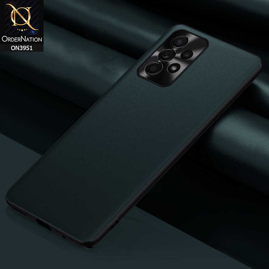 Samsung Galaxy A53 5G Cover - Green - ONation Classy Leather Series - Minimalistic Classic Textured Pu Leather With Attractive Metallic Camera Protection Soft Borders Case