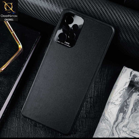 Samsung Galaxy A53 5G Cover - Black - ONation Classy Leather Series - Minimalistic Classic Textured Pu Leather With Attractive Metallic Camera Protection Soft Borders Case