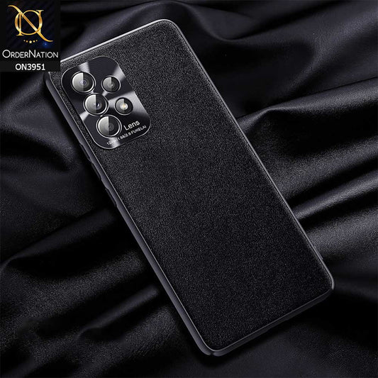 Samsung Galaxy A72 Cover - Black - ONation Classy Leather Series - Minimalistic Classic Textured Pu Leather With Attractive Metallic Camera Protection Soft Borders Case