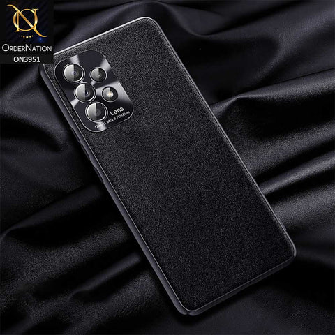 Samsung Galaxy A72 Cover - Black - ONation Classy Leather Series - Minimalistic Classic Textured Pu Leather With Attractive Metallic Camera Protection Soft Borders Case