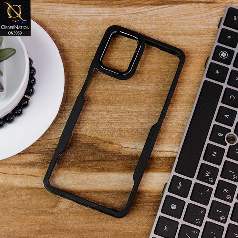 Samsung Galaxy A12 Nacho Cover - Black -  Trendy Electroplating Camera Shiny Borders Crash Resistant Pc + Tpu Protection Case