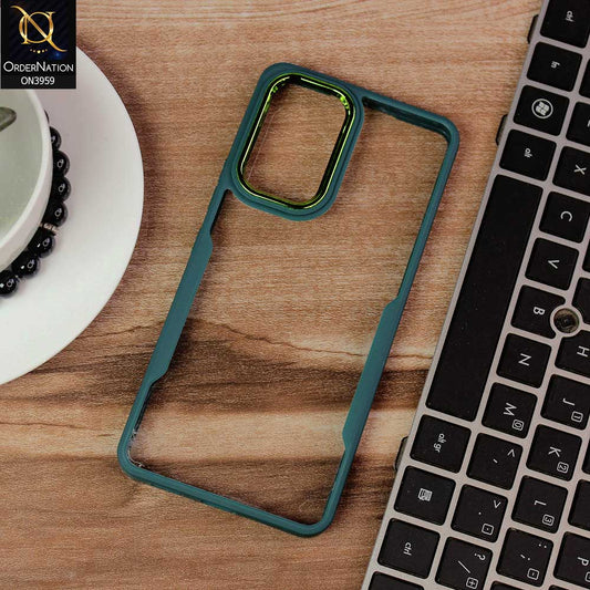 Samsung Galaxy A23 5G Cover - Green -  Trendy Electroplating Camera Shiny Borders Crash Resistant Pc + Tpu Protection Case