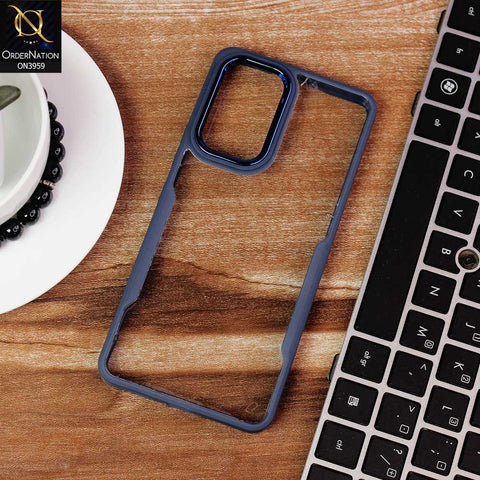 Samsung Galaxy A53 5G Cover - Blue -  Trendy Electroplating Camera Shiny Borders Crash Resistant Pc + Tpu Protection Case