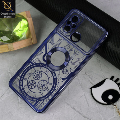 Xiaomi Redmi 12C Cover - Blue - New Magsafe Tech Design Texture Soft Silicone Camera Bumper Case With Chrome Logo Hole