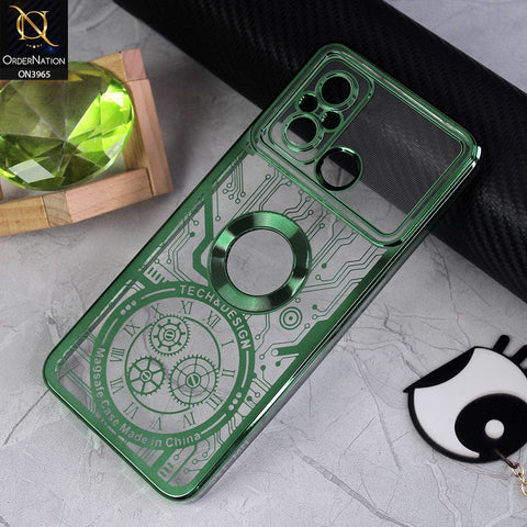 Xiaomi Redmi 12C Cover - Green - New Magsafe Tech Design Texture Soft Silicone Camera Bumper Case With Chrome Logo Hole
