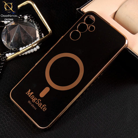 Samsung Galaxy A14 Cover - Black - New MagSafe Soft Silicone Case With Electroplating Borders