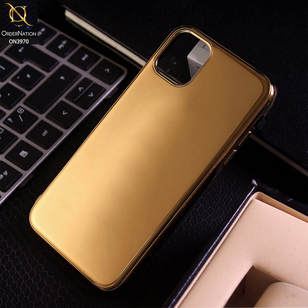 iPhone 11 Cover - Golden - New Gold Plated Shiny Soft Silicone Borders Protective Case