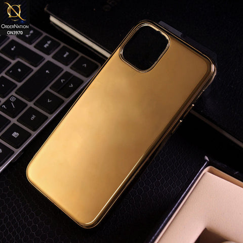 iPhone 11 Pro Cover - Golden - New Gold Plated Shiny Soft Silicone Borders Protective Case