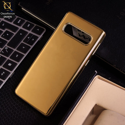 Samsung Galaxy S10 Cover - Golden - New Gold Plated Shiny Soft Silicone Borders Protective Case