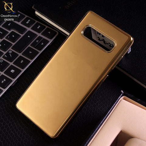 Samsung Galaxy S10 Plus Cover - Golden - New Gold Plated Shiny Soft Silicone Borders Protective Case
