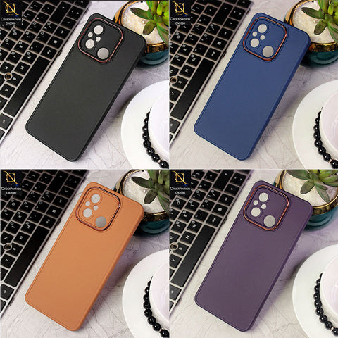 Xiaomi Redmi 12C Cover - Black -  Rubberized Tpu+Pc Anti Scratch Shiny Camera Lens Protection Soft Case
