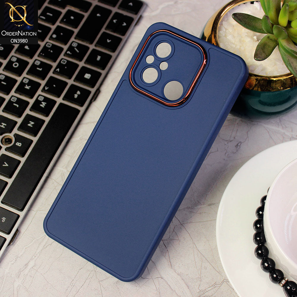 Xiaomi Redmi 12C Cover - Blue -  Rubberized Tpu+Pc Anti Scratch Shiny Camera Lens Protection Soft Case