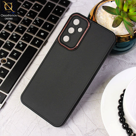 Samsung Galaxy A14 Cover - Black -  Rubberized Tpu+Pc Anti Scratch Shiny Camera Lens Protection Soft Case