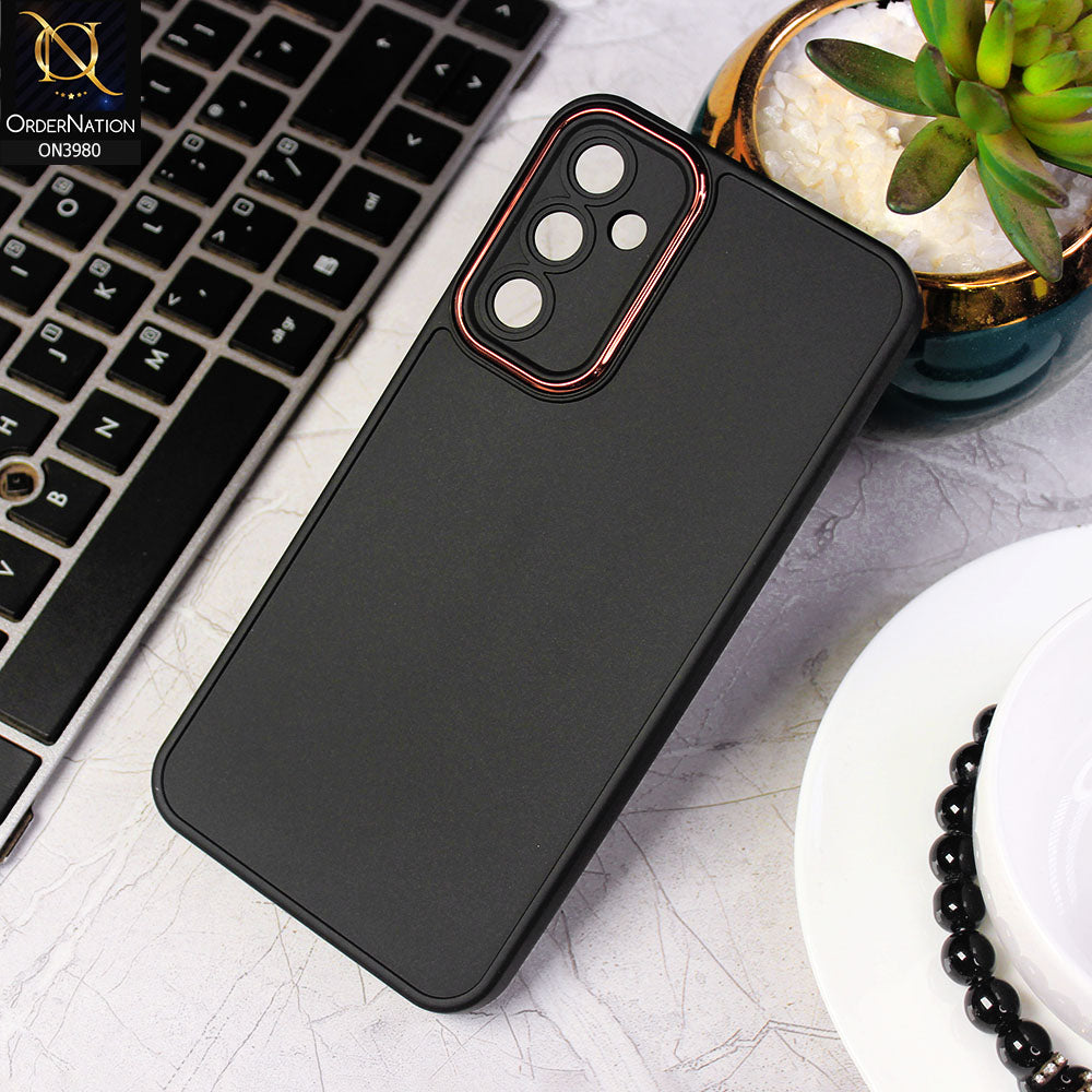 Samsung Galaxy A24 4G Cover - Black -  Rubberized Tpu+Pc Anti Scratch Shiny Camera Lens Protection Soft Case