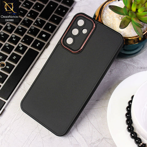 Samsung Galaxy A24 4G Cover - Black -  Rubberized Tpu+Pc Anti Scratch Shiny Camera Lens Protection Soft Case
