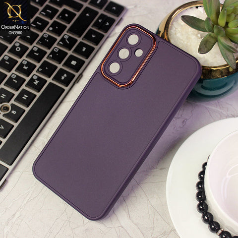 Samsung Galaxy A24 4G Cover - Purple -  Rubberized Tpu+Pc Anti Scratch Shiny Camera Lens Protection Soft Case