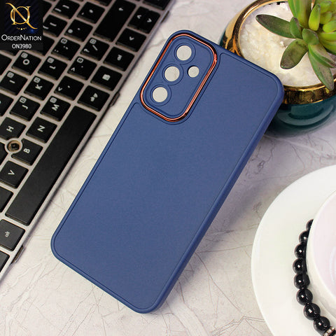 Samsung Galaxy A54 5G Cover - Blue -  Rubberized Tpu+Pc Anti Scratch Shiny Camera Lens Protection Soft Case