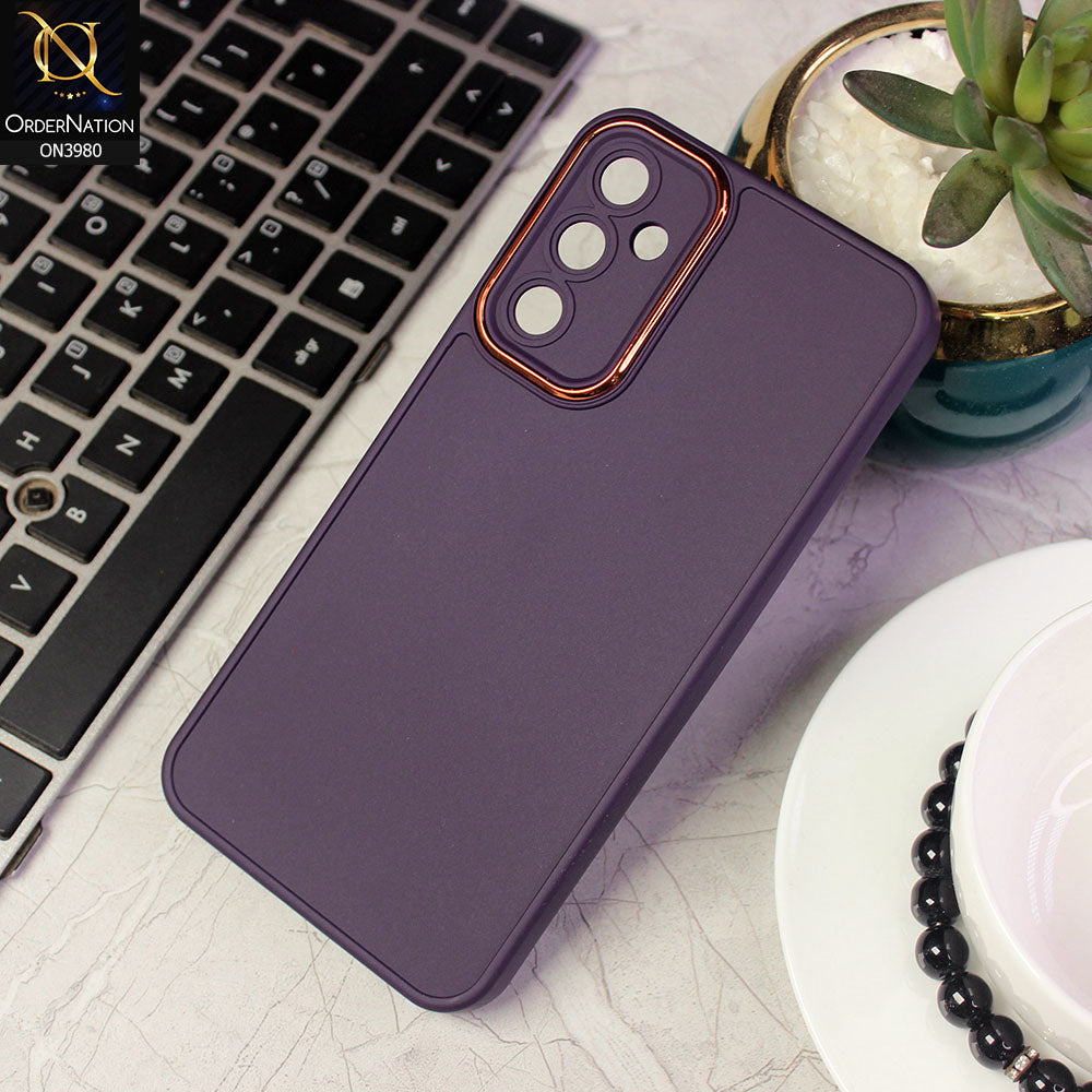Samsung Galaxy A54 5G Cover - Purple -  Rubberized Tpu+Pc Anti Scratch Shiny Camera Lens Protection Soft Case