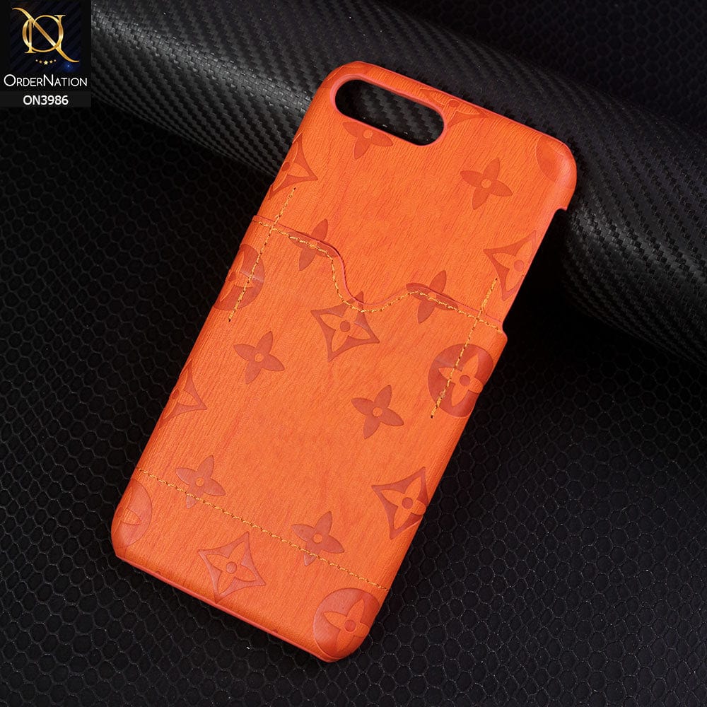 iPhone 8 Plus / 7 Plus Cover - Orange - New Printed Flower Style Protected Hard Case